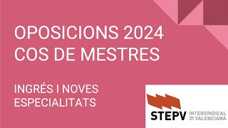 Assemblea informativa Oposicions 2024  Cos de mestres [upl. by Niatirb]