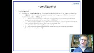 Privatjuridik  Lägenhet mest hyresrätt  Del 2  Hyreslägenhet  Besittningsskydd och hyra [upl. by Rydder850]