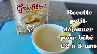 Recettes faciles de petitdéjeuner pour bébés 12 à 3 ans [upl. by Dranik]