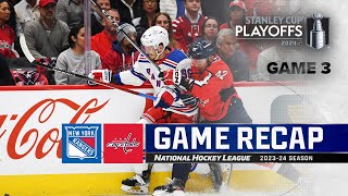 Gm 3 Rangers  Capitals 426  NHL Highlights  2024 Stanley Cup Playoffs [upl. by Buseck695]