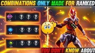 BEST CHARACTER SKILL COMBINATIONS FOR RANKED🤯 YOU DONT KNOW ABOUT 😱🔥 GARENA FREE FIRE [upl. by Eissoj]