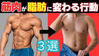 【筋トレ科学】実は筋肉が脂肪に変わる危険な行動3選 [upl. by Atikal]