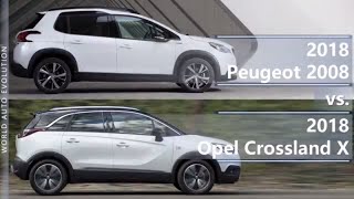 2018 Peugeot 2008 vs 2018 Opel Crossland X technical comparison [upl. by Condon]