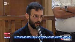 Uccise i genitori Benno condannato allergastolo  La Vita in diretta  30102023 [upl. by Murdocca209]