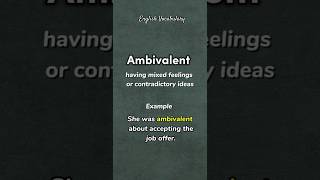 Ambivalent meaning  example  pronounce howtopronounce english shorts PronunciationManual [upl. by Norrehs501]