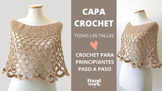 Cómo tejer CAPA a CROCHET todas las tallas fácil y rápido [upl. by Anissa]