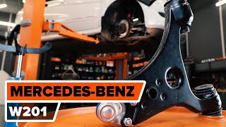 How to change suspension arm on MERCEDES W201 TUTORIAL AUTODOC [upl. by Soane]