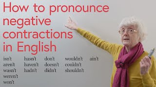 Basic English How to pronounce negative contractions [upl. by Lonergan]