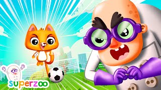 Dr Spooky ruins our FOOTBALL match  Cartoons for Kids  SuperZoo [upl. by Enelrac]