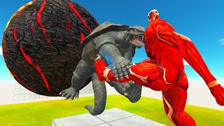 Colossal Titan Kick in Moving Fireball  Animal Revolt Battle Simulator [upl. by Atterual121]