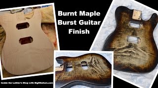 DIY PRS Burnt Maple Burst Guitar Finish with Angelus Leather Dyes BigDGuitars [upl. by Ing9]