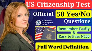 N400 Vocabulary Definition N400 YESNO Questions N400 Interview 2024 US Citizenship Interview US [upl. by Gillian]