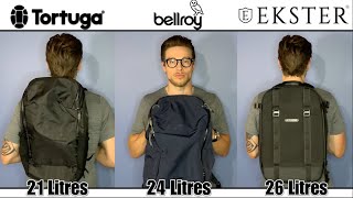 Top 3 BEST 20 L Backpacks for ANY Occasion Ekster vs Tortuga vs Bellroy Packed amp On Body [upl. by Eciralc]