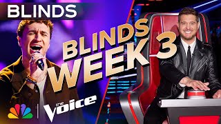 ShowStopping Blind Auditions from Week 3  The Voice  NBC [upl. by Danie93]