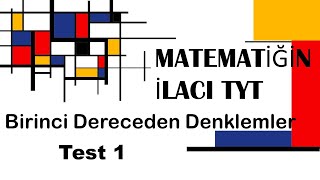 ACİL MATEMATİK MATEMATİĞİN İLACI TYT Soru Bankası quotBirinci Dereceden Denklemler Test 1quot [upl. by Appel546]