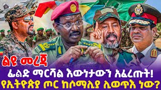 ልዩ መረጃ ፊልድ ማርሻል እውነታውን አፈረጡትየኢትዮጵያ ጦር ከሶማሊያ ሊወጥእ ነው Somali  Field Marshal General Berhanu Jula [upl. by Arok]