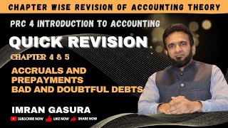 Chapter 4  5 Accrual and Prepayments amp Bad and Doubtful Debts PRC 4 Quick Revision [upl. by Terrene749]