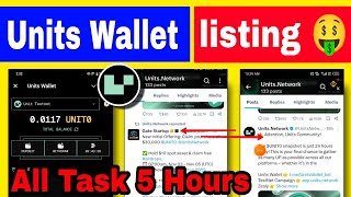 Units Wallet Listing Update 🤑 Units Wallet Snapshot Update UNITO Transaction Hindi [upl. by Ardnahc178]