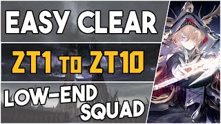 All ZT stages  ZT1 to ZT10  Low End Squad 【Arknights】 [upl. by Katie]