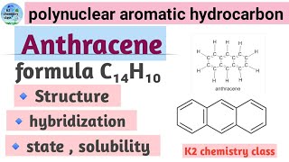 Anthracenepolynuclear aromatic hydrocarbonsstructureformulahybridization ll by Khushaboo yadav [upl. by Linea]