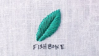 Embroider Leaves with the Fishbone Stitch [upl. by Haleemak220]