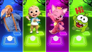 Blippi Cartoon 🆚 Coco Cocomelon Boy 🆚 OmNom 🆚 Pinkfong Baby Shark  Tiles Hop EDM Rush [upl. by Hatokad]