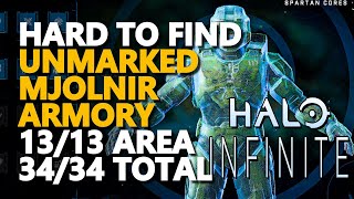 Hard to find Mjolnir Armory Halo Infinite Location 1313 Unmarked 3434 [upl. by Esiouqrut]