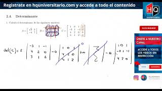 UNIDAD 02  DETERMINANTE  EJERCICIOS 01 Y 02  INTRODUCCION A LA MATEMATICA FCEFYN UNC [upl. by Bowerman]