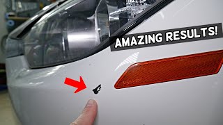 HOW TO FIX SCRATCHED CAR BUMPER Amazing Results [upl. by Nomolos]