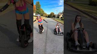 Go kart vs electric unicycle with trulyisabelle [upl. by Call]