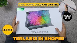 MONITOR PORTABEL TERLARIS DI SHOPEE TANPA COLOKAN LISTRIK PUN BISA  REVIEW MONITOR GOOJODOQ [upl. by Barnaby973]