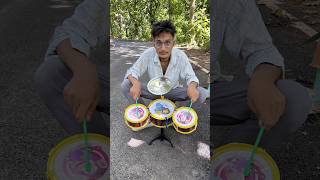 Hip Hop Drums Set Senior Musical Band Instruments with 3 Drums 1 Dish1 Stool And Sticks [upl. by Ames]