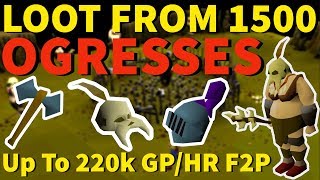 OSRS  Loot From 1500 OGRESS WARRIORSSHAMANS  Best F2P Money Maker  Slay F2P 3 [upl. by Elatia]