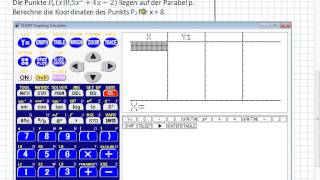 Parabel  Berechnung des yWerts eines Punktes TABLE 9I3  10II1 [upl. by Ahsap]