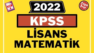 31 Temmuz 2022 KPSS LİSANS MATEMATİK PDF  2022 KPSS Matematik Soru Çözümleri [upl. by Jumbala]