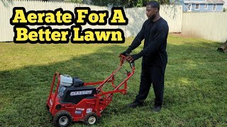 Core Aerating My Lawn With The Classen Aerator For A Better Lawn [upl. by Ben]