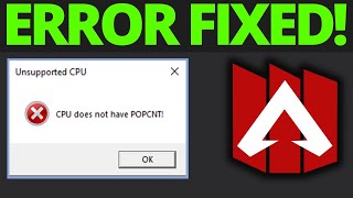 How To Fix Unsupported CPU in Apex Legends  CPU Does Not Have SSSE3 [upl. by Maples309]