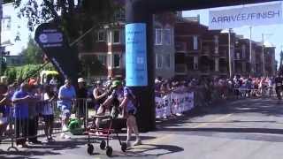 Bob Hardy speedwalks 21 KM Lachine Half Marathon in 25 hours with his rollator walker [upl. by Lajes]