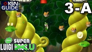 New Super Luigi U 3 Star Coin Walkthrough  Sparkling Waters A Beanstalk Jungle [upl. by Nepets]