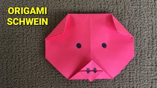 Origami Schwein  Papier Falten [upl. by Sukramed532]