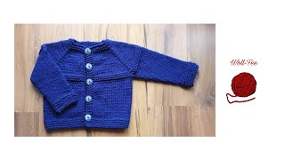 Babyjacke RVO stricken Gr 8086 Schritt für Schritt Anleitung super einfach siehe Beschreibung [upl. by Nnylatsyrc]