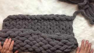 Video 6  How To Finish Your Simple amp Cozy Chunky Knit Blanket casting off [upl. by Oicnaneb]