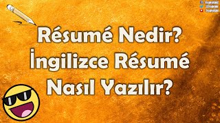 Resume Nedir İngilizce Nasıl Yazılır [upl. by Rein24]