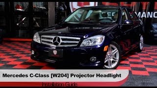 Spyder Auto Installation 200811 MercedesBenz CClass W204 Projector LED DRL Headlights [upl. by Keegan580]