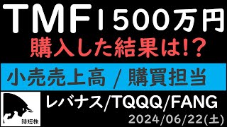 【TMF 1500万円】2024622 小売売上高購買担当者景気指数？レバナス TQQQ TMF FANG with 紲星あかり SampP500 NASDAQ100【時短株チャンネル】 [upl. by Elleira226]