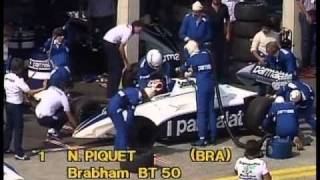 HD Very first refuelling pitstop in F1 Piquet 1982 LIVE COMMENTARY [upl. by Sheply]