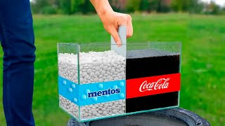 DIY Experiment Coca Cola and Mentos [upl. by Ynnej]