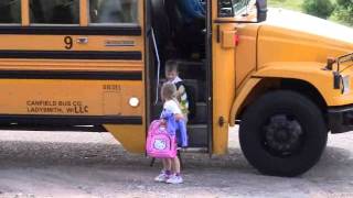 Addison and Manny 1st day of school bus ride [upl. by Wolfy]