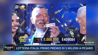 LOTTERIA ITALIA PRIMO PREMIO DI 5 MILIONI A PESARO [upl. by Yrrej]