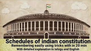 schedules of indian constitution remember easily using tricks with in 20 min [upl. by Ahsilra]